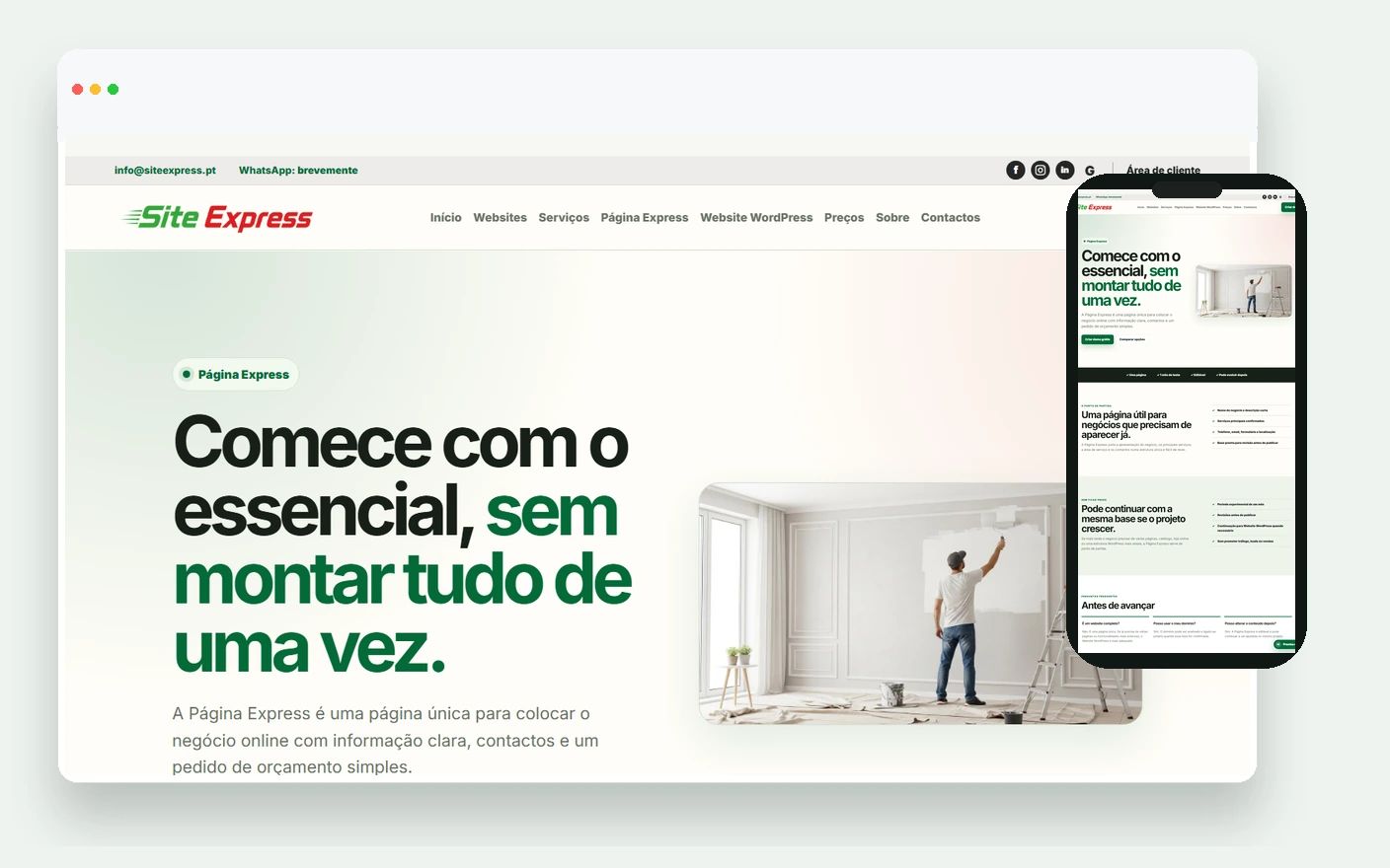 Exemplo de página de produto numa Loja WooCommerce SiteExpress