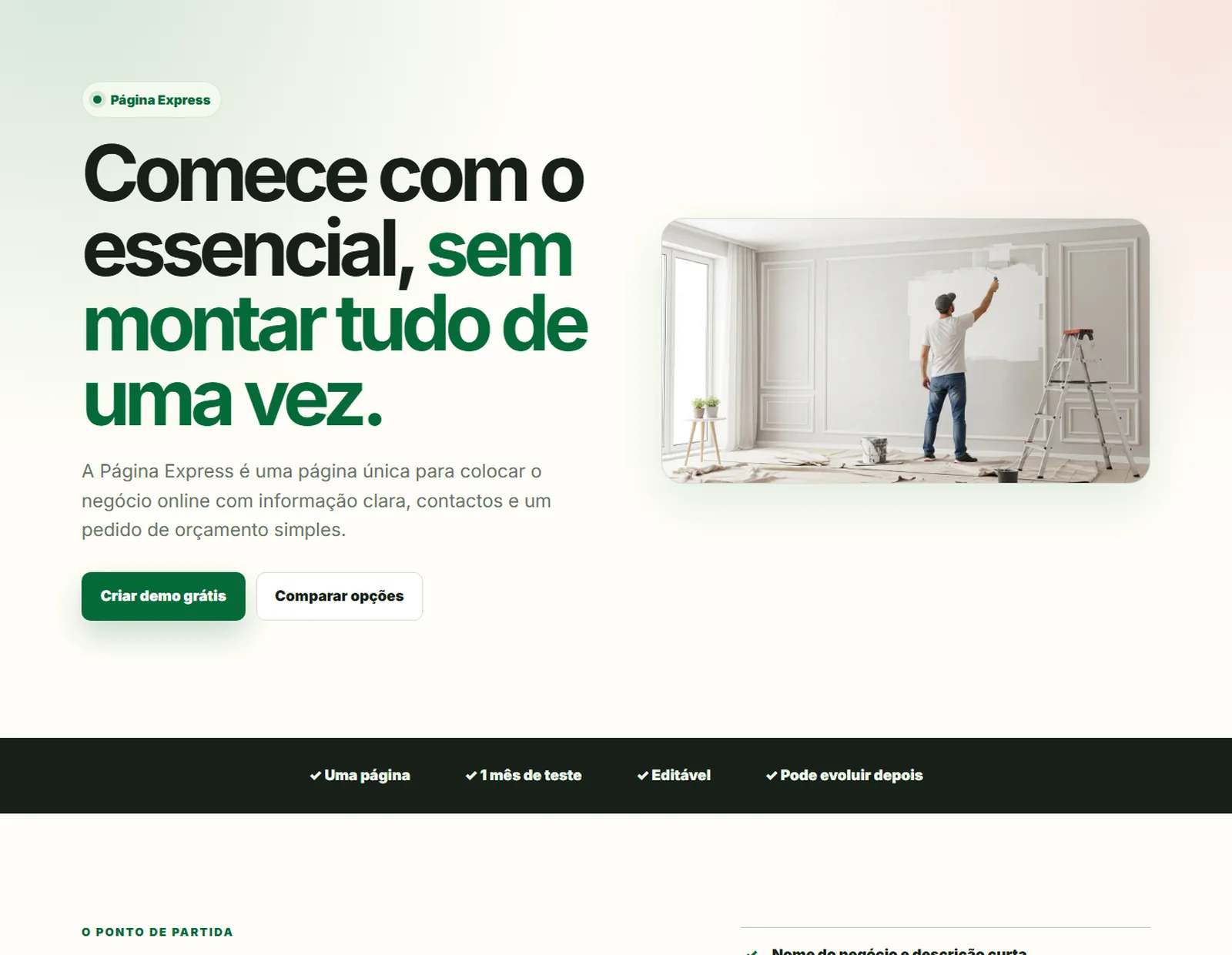 Exemplo de uma Página Express SiteExpress